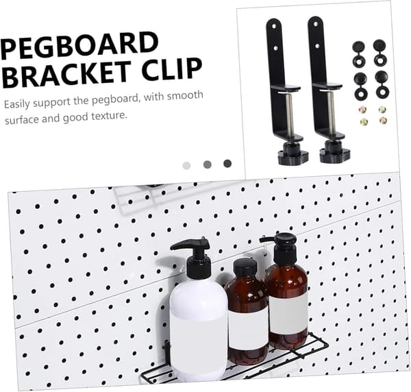 2st Pegboard Installationsklämmor Stålkrokar Pegboard Fäste Tillbehör