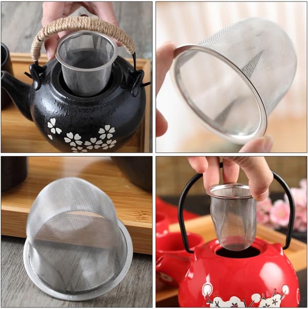 3 stk. tefilter i rustfrit stål til tekande, kaffefilter, enkelt og generøst design, nemt