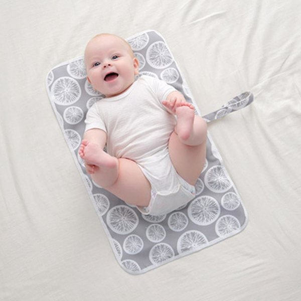 Baby Portable Skiftpude, Bleiepose, Rejseunderlag Grey Lemon
