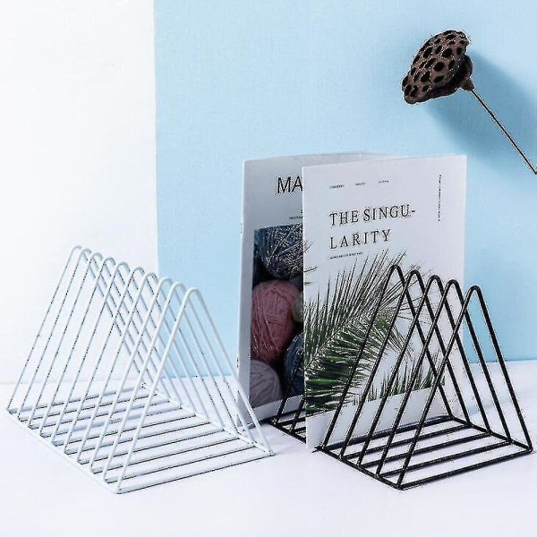 Nordic Style Triangle Black Book Stand Metal Folding Rack