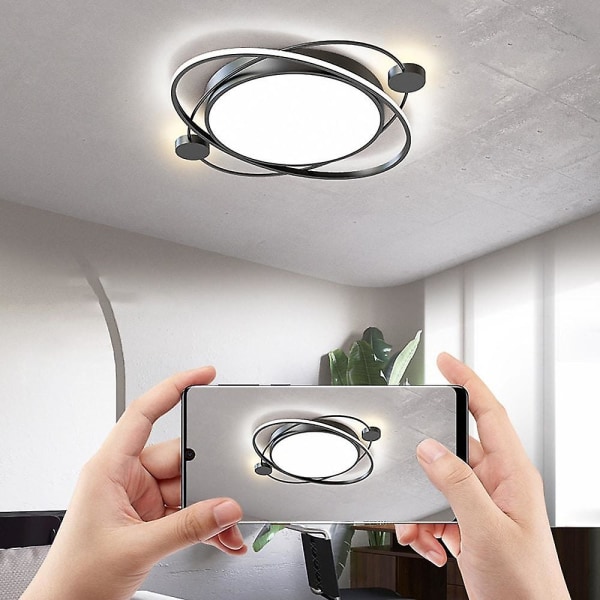 50cm Led Ceiling Light Circle Planet Black White Geometric