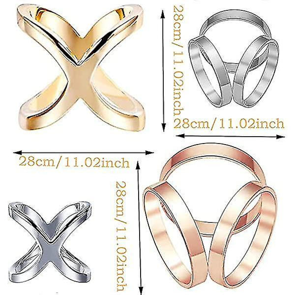 Sjalspänne Klämmor 4 Stycken Spänne Tre Ringar Mode Ring