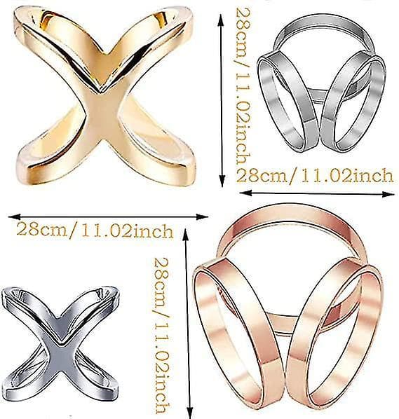 Sjalspenne Klips 4 Stykker Spenne Tre Ring Mote Ring