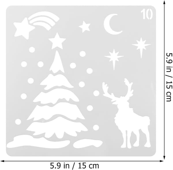 16 st julmålningsmall DIY plastmålningsstencil