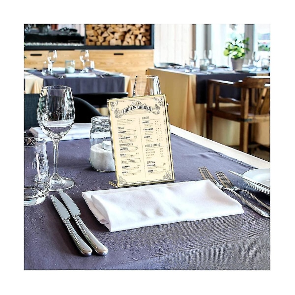 10 stk Akryl gullramme, skråstilt rygg bordskiltholder for bryllup bordkort restaurantskilt Ph-yuhao