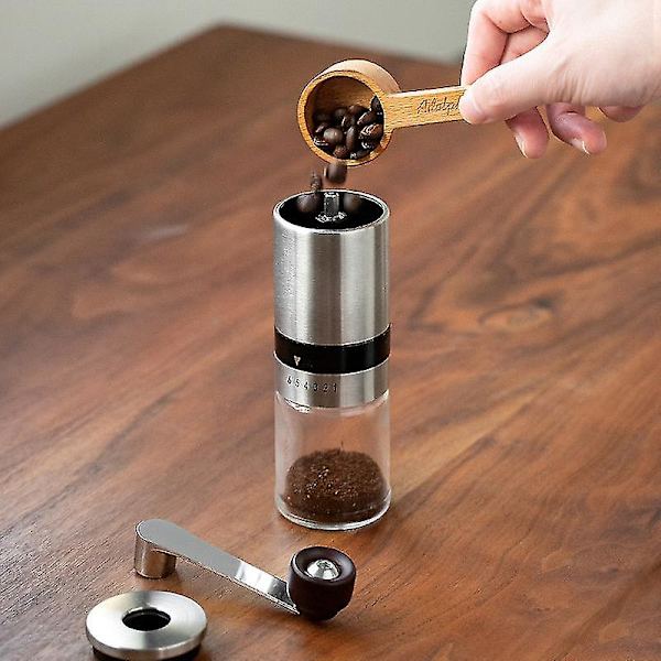 Bærbar Manuel Kaffe Kværn i Rustfrit Stål med Keramisk Burr Bønne Mølle