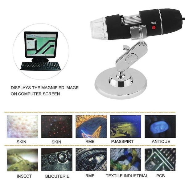 50-500x 2MP USB LED-ljus digital mikroskopkamera