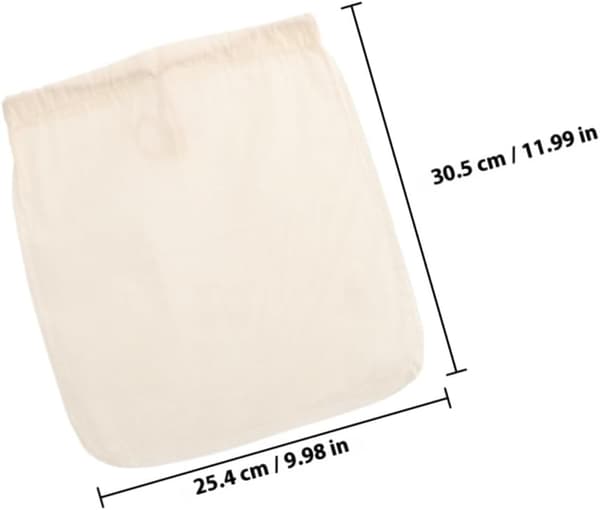 Nøttemelk Meshpose Finmasket Silpose 12x12 Tommer Bomullsduk Multifunksjonell