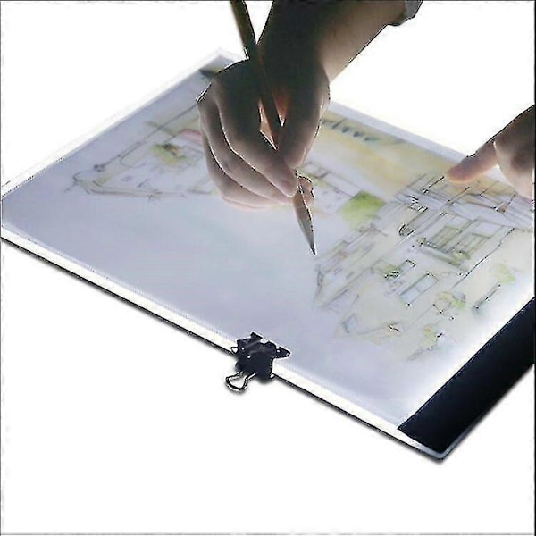 A4 LED tegnebrett - Lysbord / lysplate - bærbar - hvit