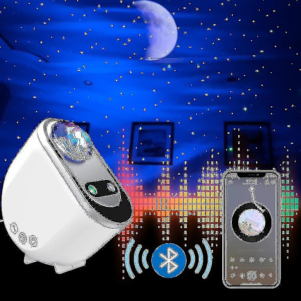 Nordlys Stjerneprojektor, Aurora Projektor Galaxy Stjerneprojektor 6 Hvid Støj Stjerneklar Himmel Månelampe_k05