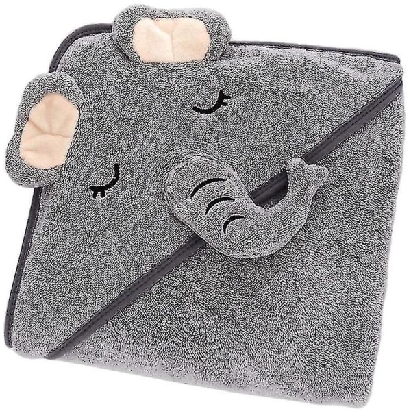 Baby Hoodie Blanket - Super Soft Coral Fleece Plush Blanket With Cute Animal Face Design - Hoodie Blanket For Baby Boys Girls (elephant) (1pcs)