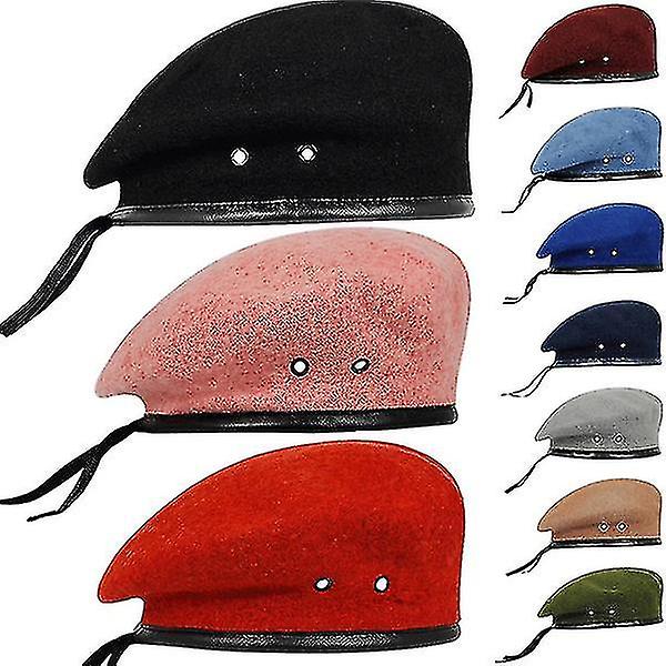 New Fashion Uld Baret Military Cap Udendørs Sport Hold Varm Pink