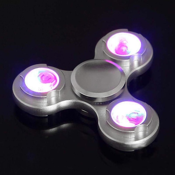 Kraftfull Underbar Fingertopp Metall med LED-Ljus Handspinner Stressreducerande