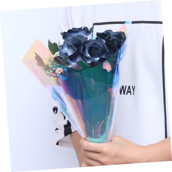10 stk. iriserende filmcellofanpapir for blomsterbukettdekorasjon