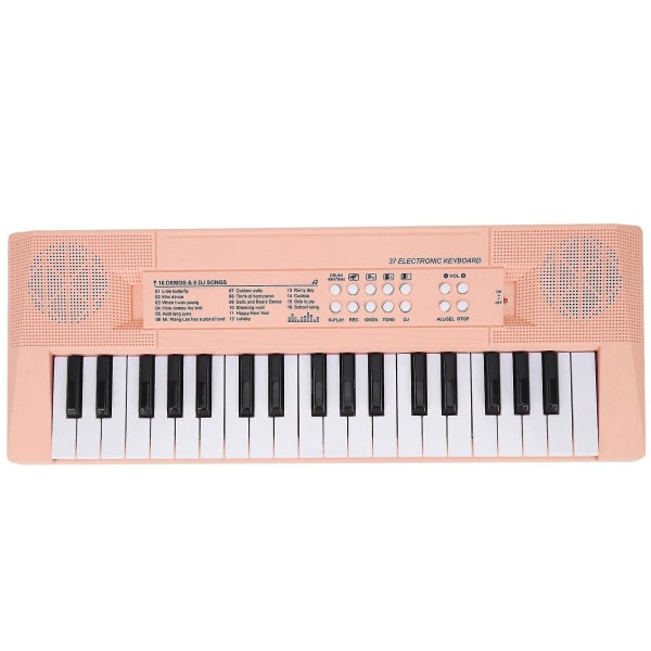 Elektronisk Klaver Keyboard Børn 37 Taster Keyboard Klaver Uddannelsesmæssigt Legetøj Med Mikrofon Gul Pink