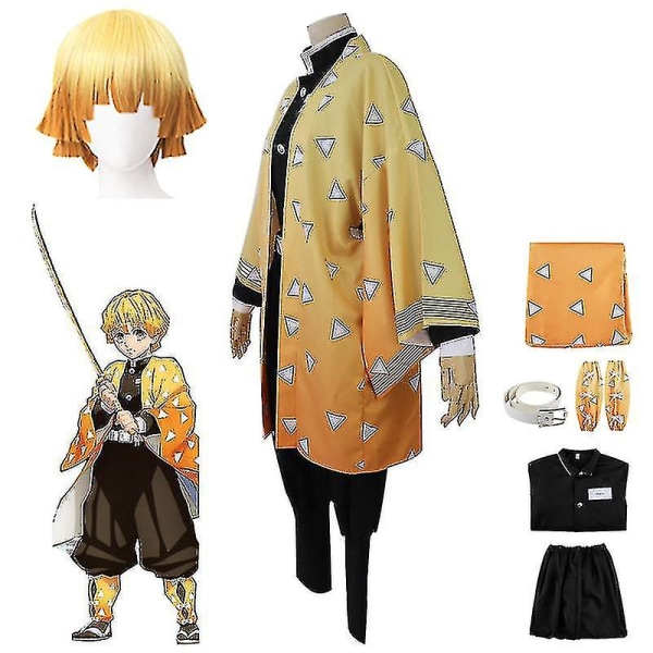 Demon Slayer Agatsuma Zenitsu Kostym Set Anime 2XL Only Wig