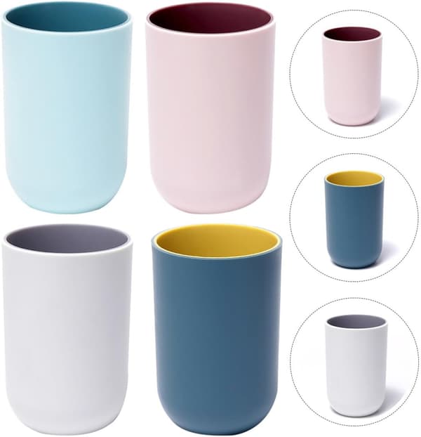 4st Tandborstmugg Enkel Tandborstmugg Lättvikt Slitstark TPR Pp Material Säker Mugg