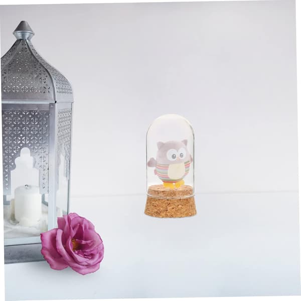 3 stk. Glasbeskyttelseskuppel Vitrine til Modelfigur Samleobjekter Bordopbevaringsboks Base
