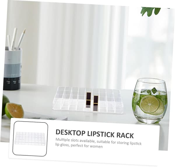 Læbestift Opbevaringsboks Læbestift Organizer til Skrivebord Badeværelse Bordplade Organizer Makeup Organizer