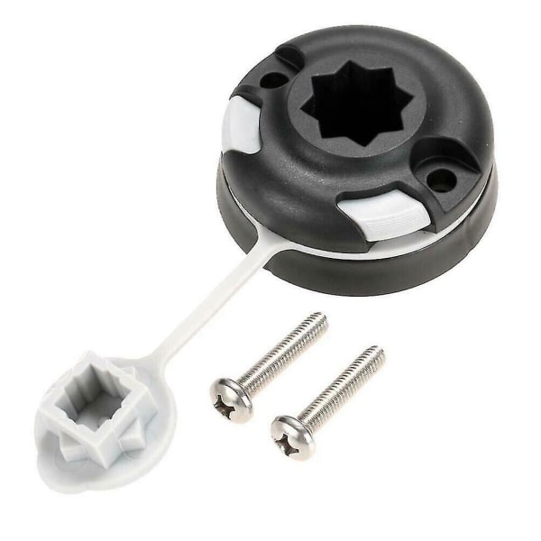 Kajak Flagstang Base Rail Mount Udskiftning Til Marine Yacht Fiskeri Båd Kano. (sort+hvid) 1 stk)