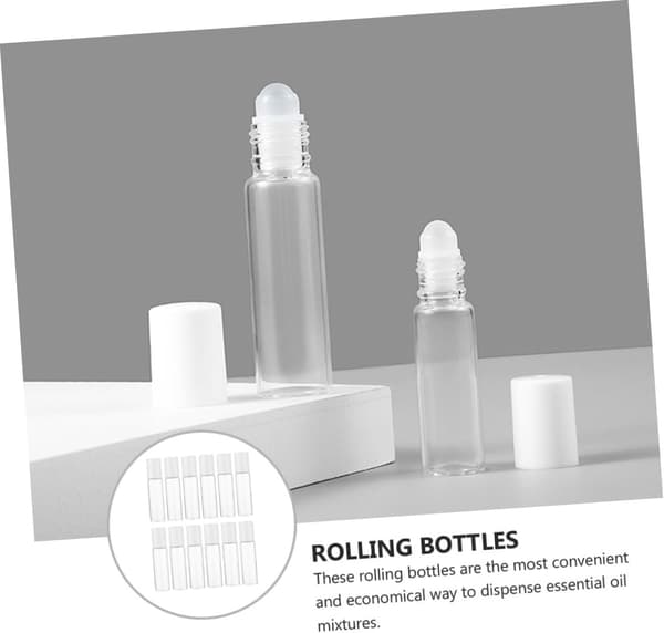 24 st Rollerball-flaskor påfyllningsbara tomma flaskor för eteriska oljor Reseroller för hudvård och aromaterapi