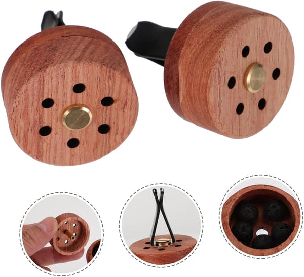 Bil Diffuser Ventilationsclips Røgelse Træ Aroma Diffuser til Bil Træ Aroma