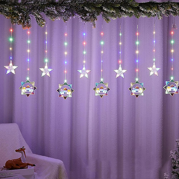 Ramadan-valoköynnös Tähti Kuu Led-verhoketju Eid-koriste