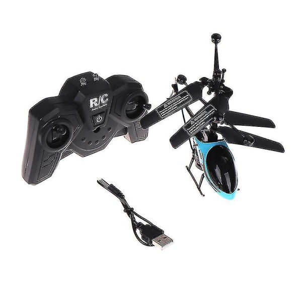 RC Helikopter Mini RC Drone Med Gyro Kollisjonssikker RC Leke For Gutter Barn Gave Blue