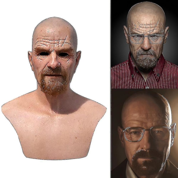 Latex Full Head Overhead Walter White Breaking Bad Halloween Cosplay Mask Ui