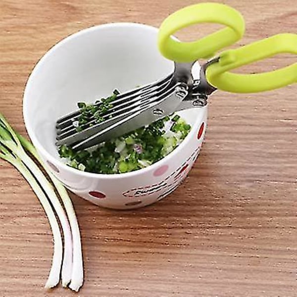 Køkken Saks med 5 Blade i Rustfrit Stål