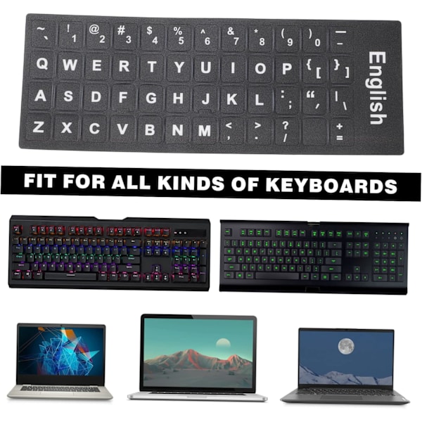10 Ark Tangentbordsdekaler Dator Tangentbord Alfabet Dekaler Dator