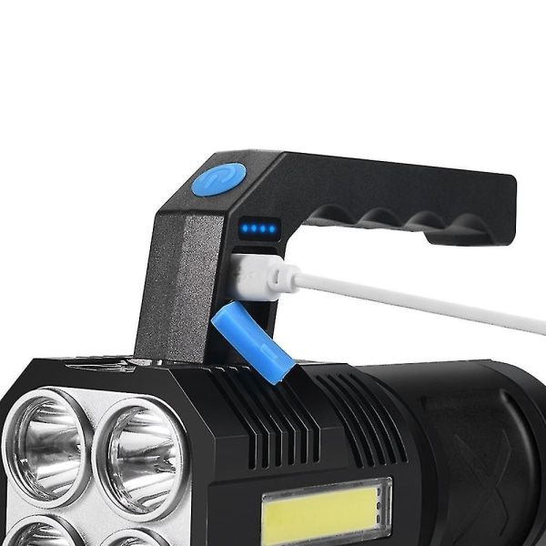 Kraftig lommelykt USB oppladbar vanntett LED-lampe