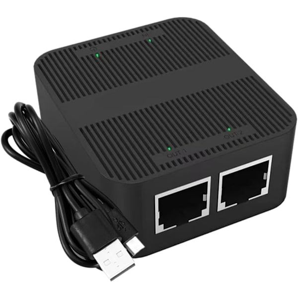 100 Mbps Ethernet Splitter 1 til 2 Nettverk Splitter Rask Dataoverføring