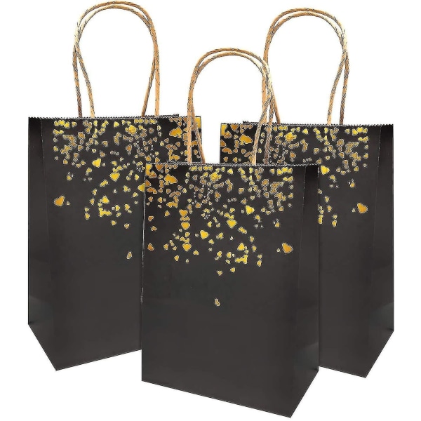 20 stycken presentpåsar i kraftpapper, med vacker gulddesign, utsökt och hållbar - yuhao