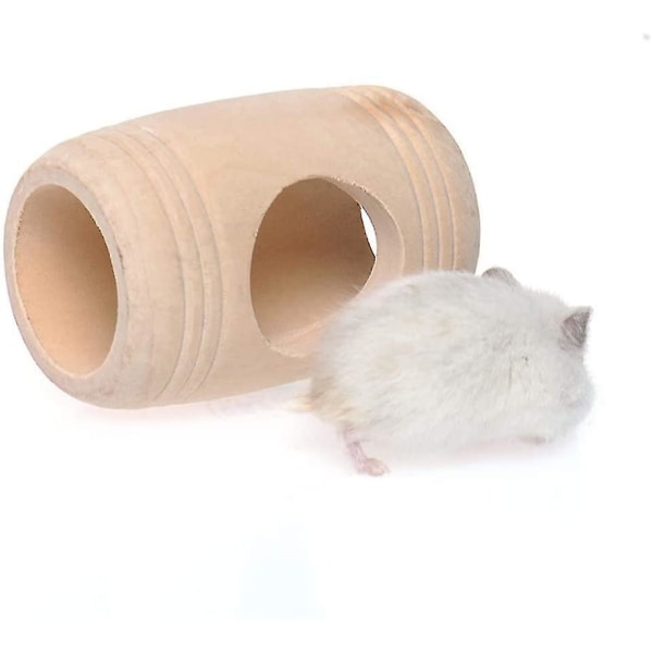 Trärund huse för hamster, leksak för husdjur, 1 st