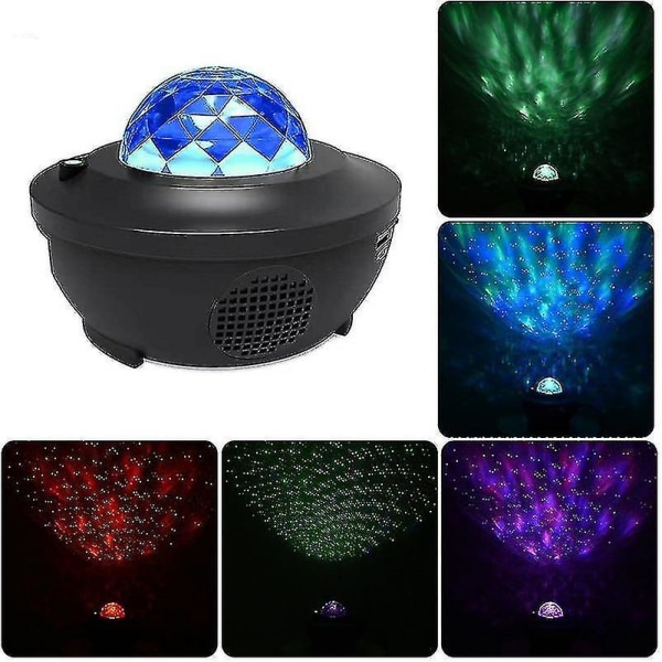 Farverig Stjernehimmel Galaxy Projektorlampe EU Plug White
