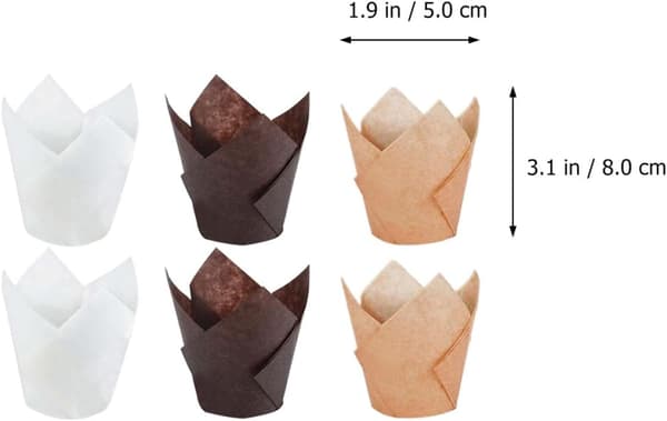 300 st dessertkakformar tulpanformade kakförpackningskoppar papper engångs oljesäkra
