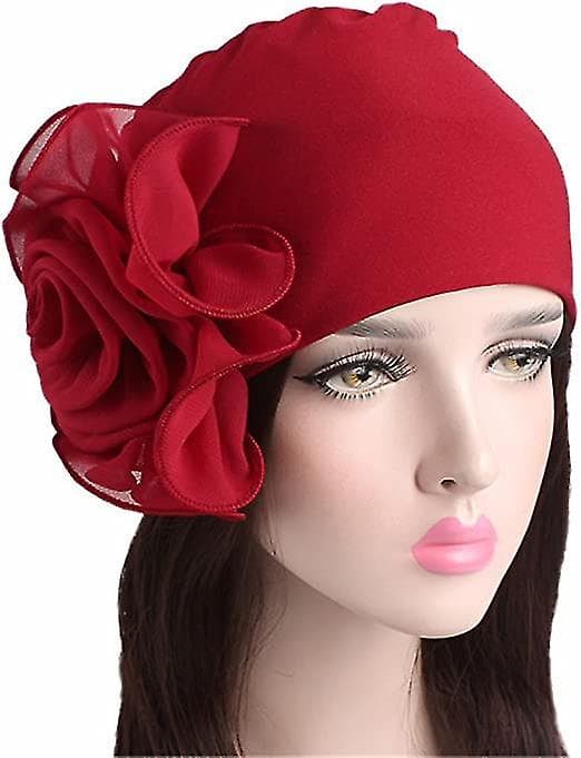 Dame King Size Blomst Elastisk Beanie Turban Bonnet Kjemohette