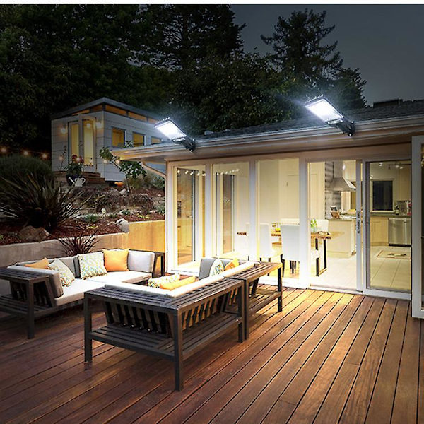 Solcellelampe for utendørs, solcelledrevet gatebelysning med sensor, sikkerhetsbelysning for hage, terrasse, sti og gårdsplass 616-4