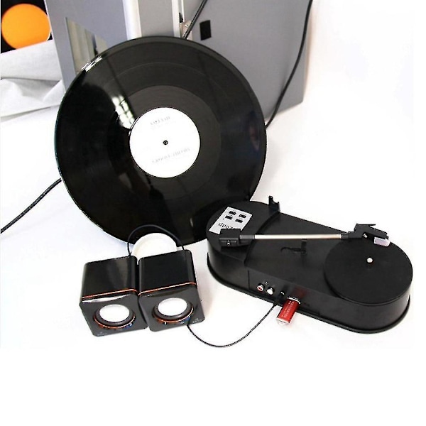 Mini Vinylspelare Grammofon Direkt Rotation U-Disk Mp3 Hastighet 33