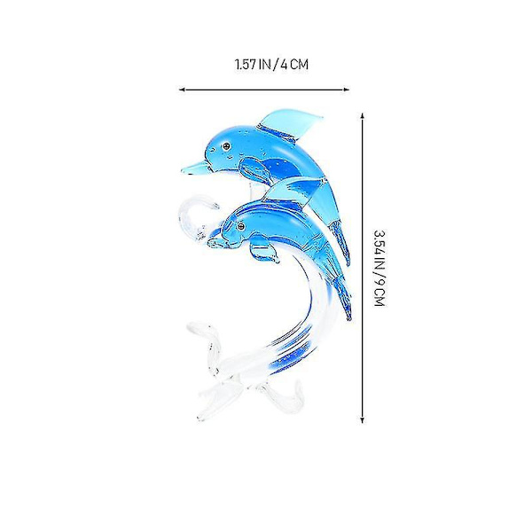 Elegant Krystal Glas Delfin Pynt Stue Bord Dekoration Samleobjekt Gave-liuyue