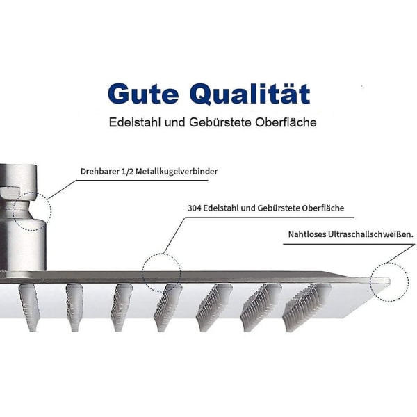 8 tuuman neliö 304 ruostumattomasta teräksestä erittäin ohut sisäänrakennettu suihkupää Sadesuihkupää 121 anti-limillä