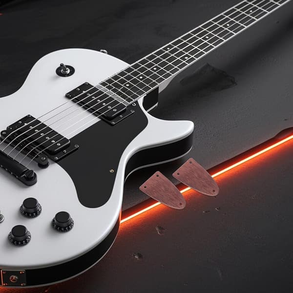 2 st trä elektrisk gitarr dragstångsskydd halvoval form för ukulele och elgitarr