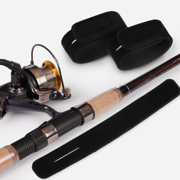 5 stk. elastiske fiskestangbelter, justerbart elastisk stoff og gummimateriale