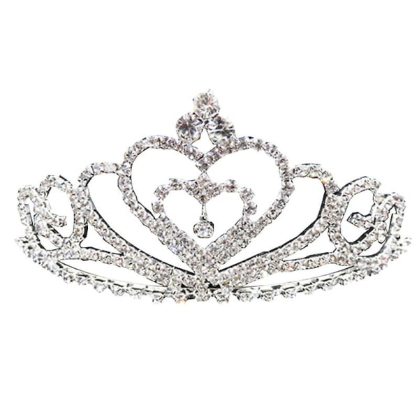 Child Crystal Tiara Crown För Flower Girls, Glittrande Princess Costume Crown