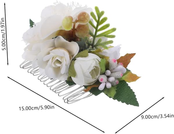 Hårkam i naturlig stil Brudeblomstkam Elegant bryllupshårtilbehør Damehodeplagg