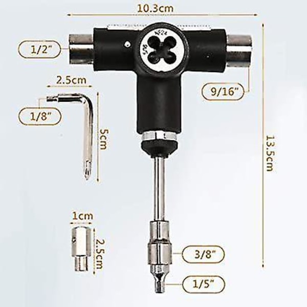 Skateboard T Tool monitoiminen kannettava set