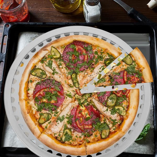 Pizzapande Pizzabagepande 12 Tommer Rustfrit Stål Rustfri Glat Non-Stick Belægning