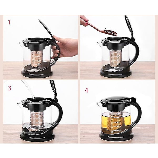 Stor Tyk Glas Bubble Teakande Borosilikat Tesæt 1000ml