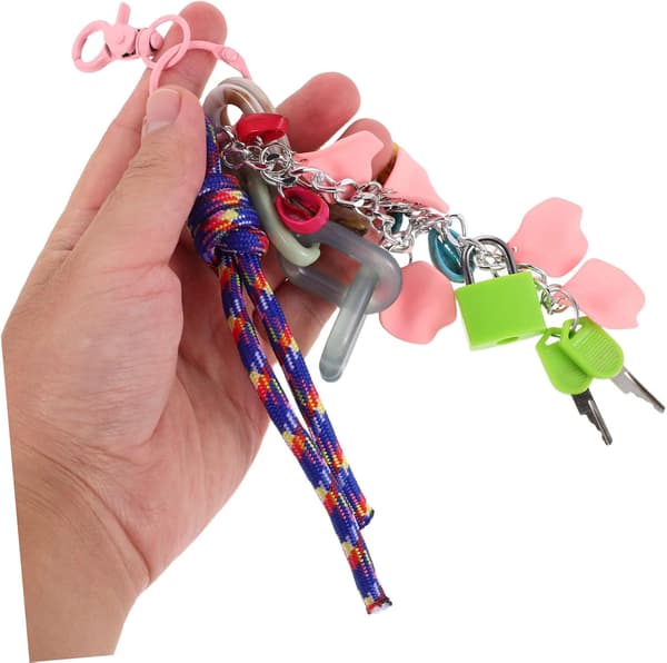 Makaronfärg Akryl Nyckelring Söta Väskaccessoarer Berlocker Mini Lås Hänge Plånboksberlock